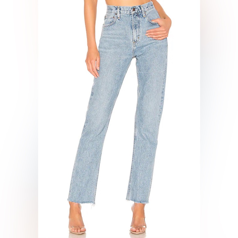 Agolde Women's High Rise Jeans in Light Blue